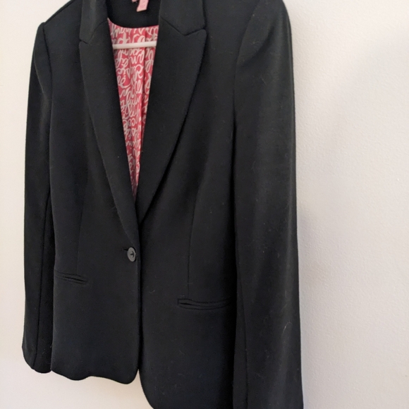 Lilly Pulitzer $365 Leighton Black Knit 1 Button Blazer - Size Medium - Picture 5 of 10